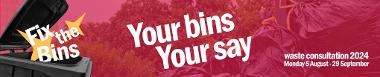 Decorative image showing Fix the bins web banner